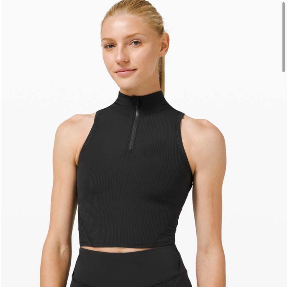 Lululemon Ribbed Zip Cropped Run Tank